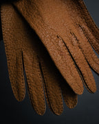 “Yves Saint Laurent” 80’s-90’s Hand-stitched peccary leather gloves