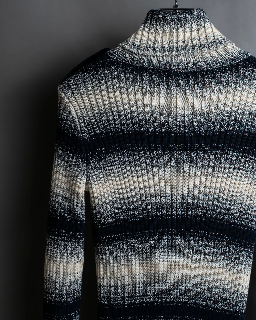 "Christian Dior" Gradient striped irregular neck knit