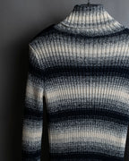 "Christian Dior" Gradient striped irregular neck knit