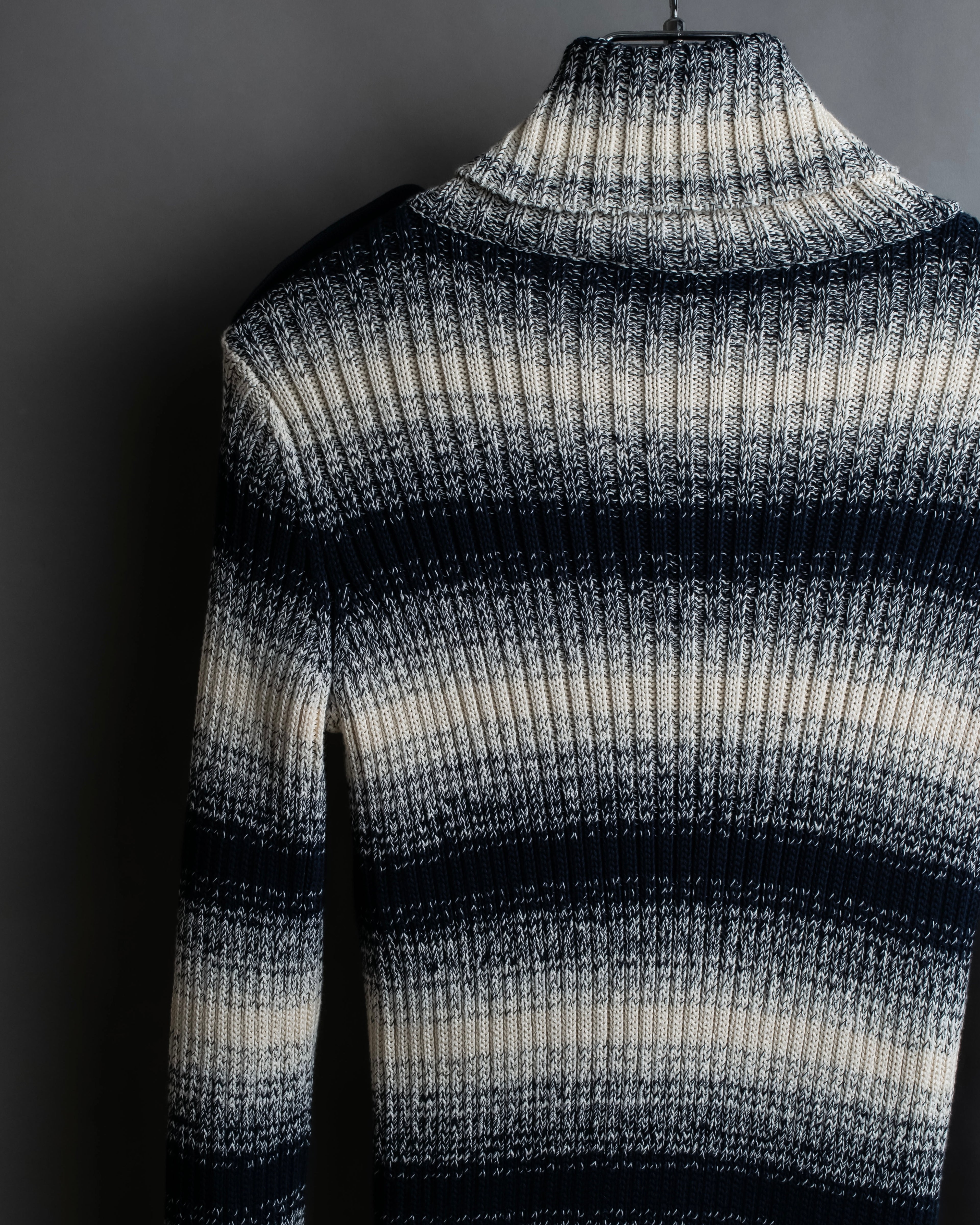 "Christian Dior" Gradient striped irregular neck knit