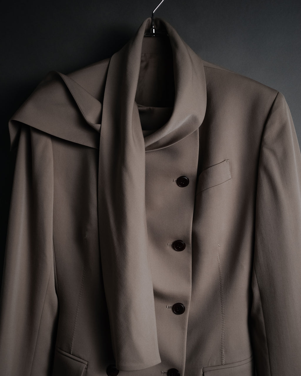 –SPECIAL– “Jean Paul GAULTIER FEMME” 90’s-00’s sculptural scarf collar tailored jacket