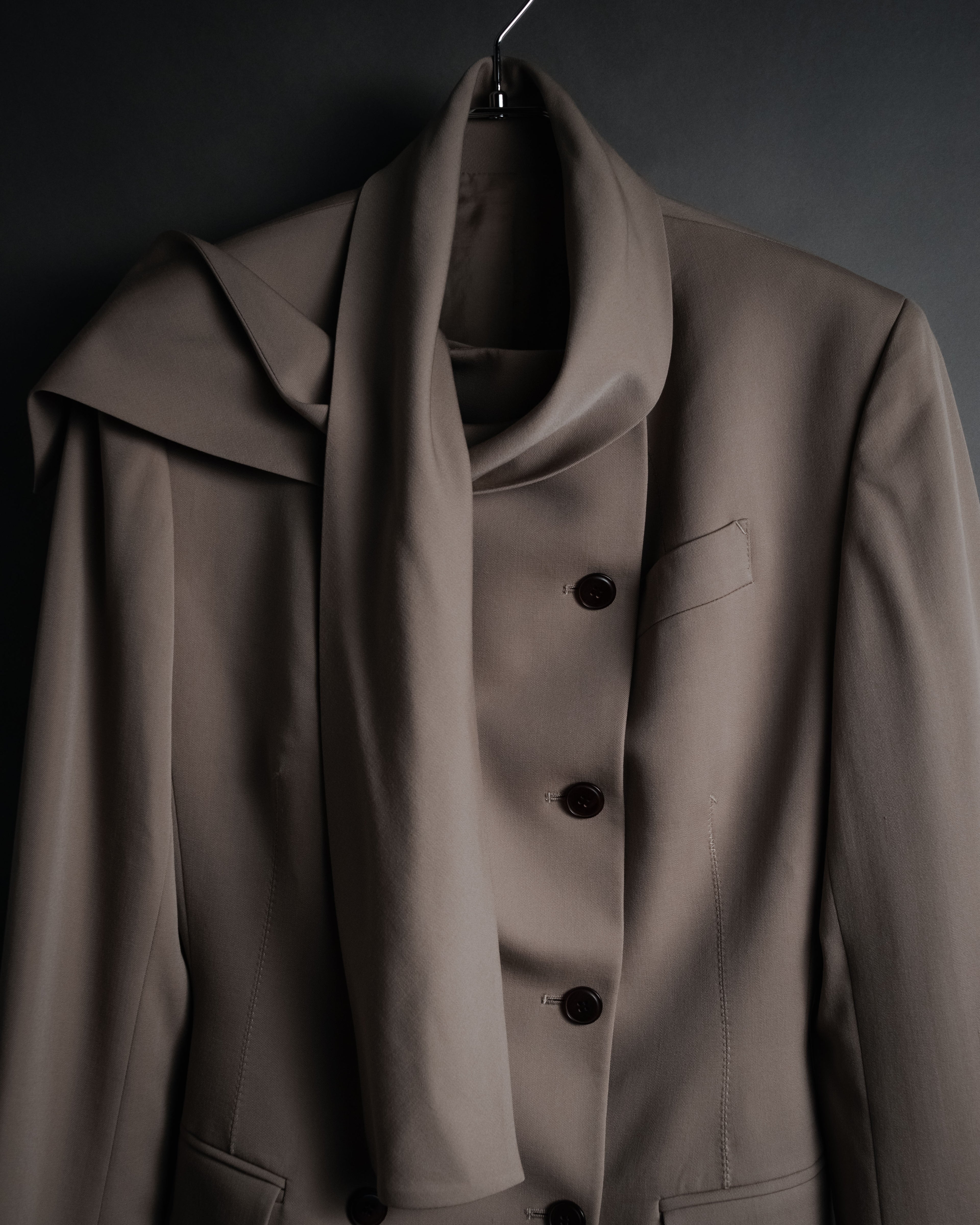 –SPECIAL– “Jean Paul GAULTIER FEMME” 90’s-00’s sculptural scarf collar tailored jacket