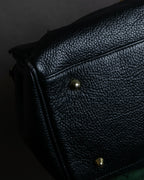 "AULENTTI" Gold closure belt design leather 2-way bag