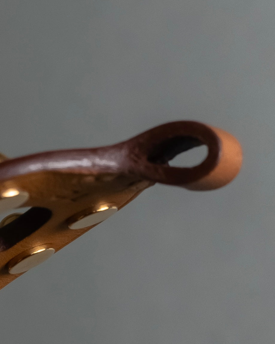 "HERMES" Chaine d'Ancre motif studs leather bracelet