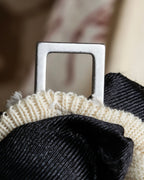 "HERMES" Gaultier period scarf docking design silk cardigan