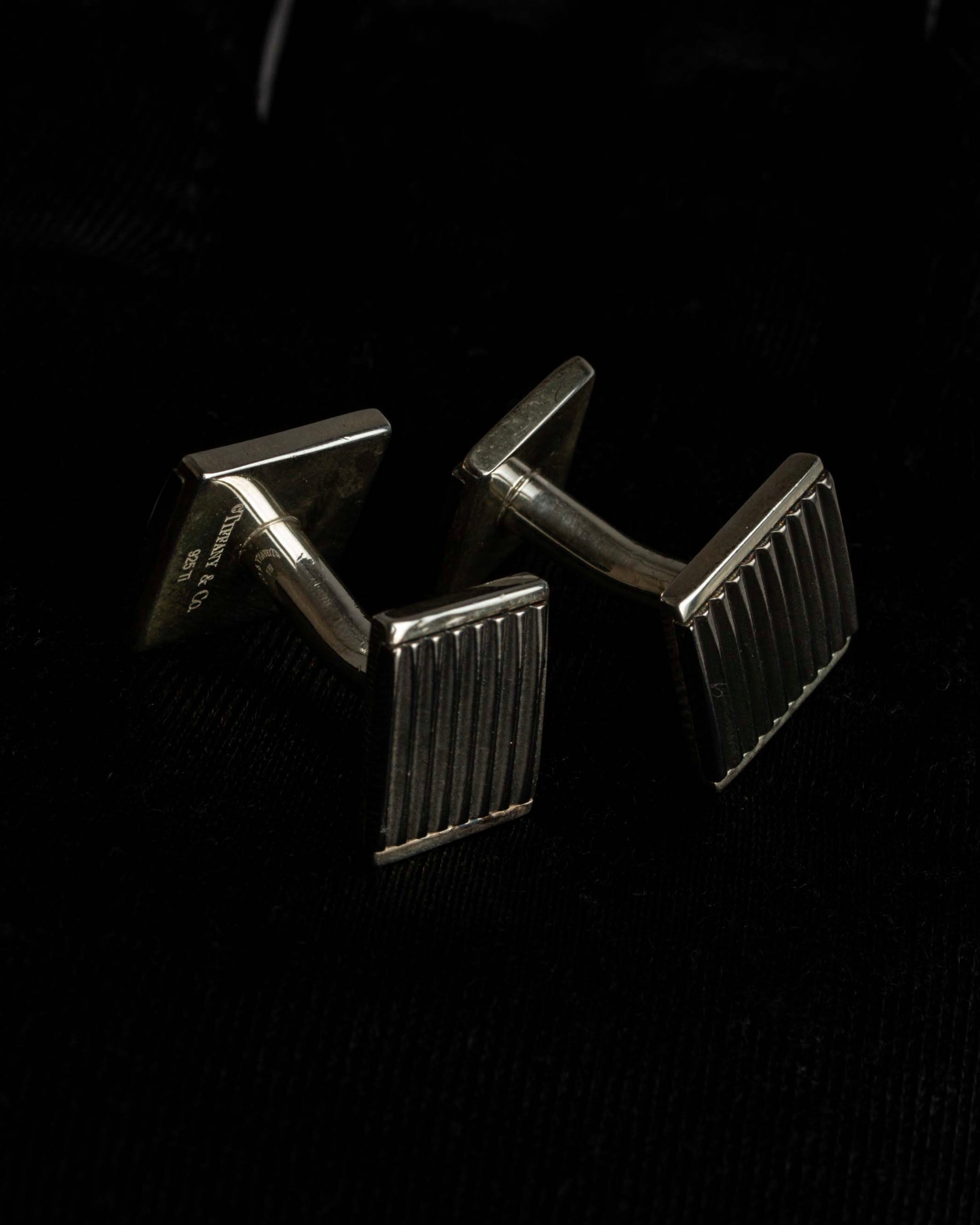 "Tiffany&Co" Square cut silver 925 cufflinks & tie clip