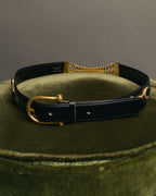 “CÉLINE” 70’s-80’s horsebit chain leather belt