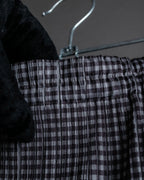 "PLEATS PLEASE ISSEY MIYAKE"
Gingham check sheer combination pleated skirt