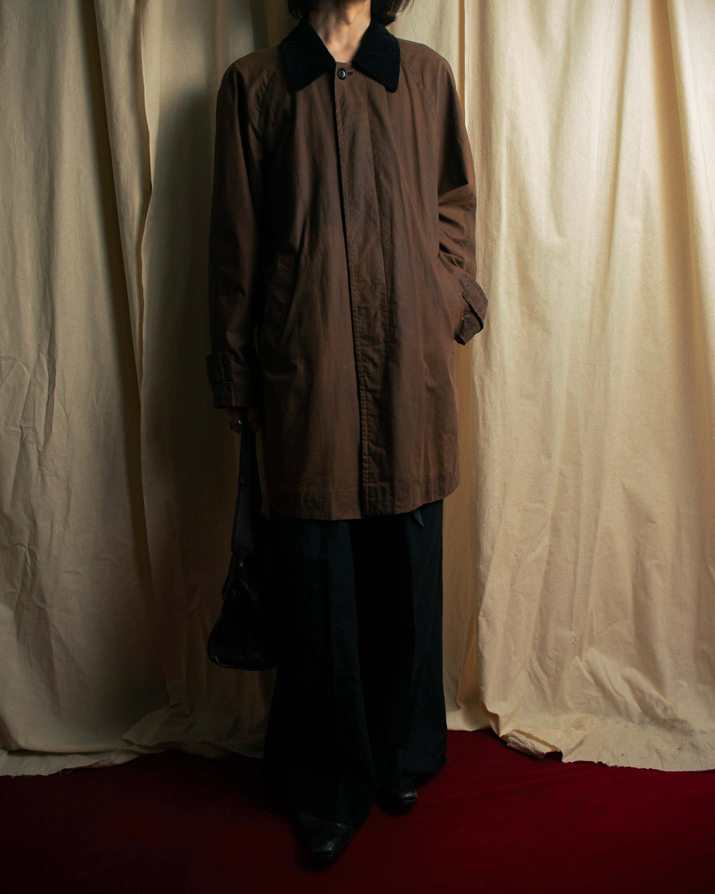 "COMME des GARCONS HOMME"
03AW corduroy collar design stand collar long coat