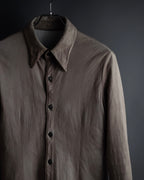 "ISAMU KATAYAMA" Dart-shaped deer leather shirt jacket