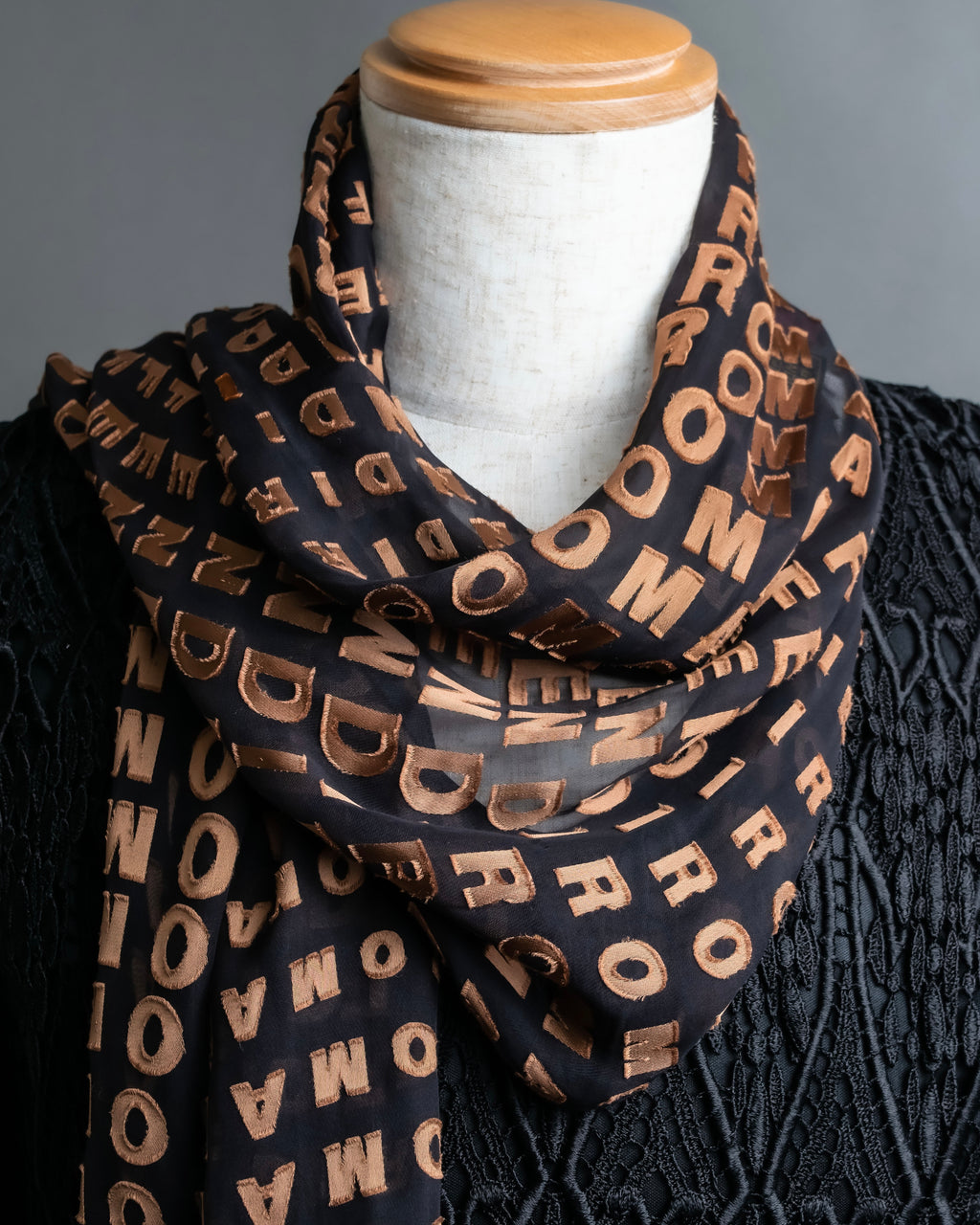 "FENDI" Silk blended logo scarf