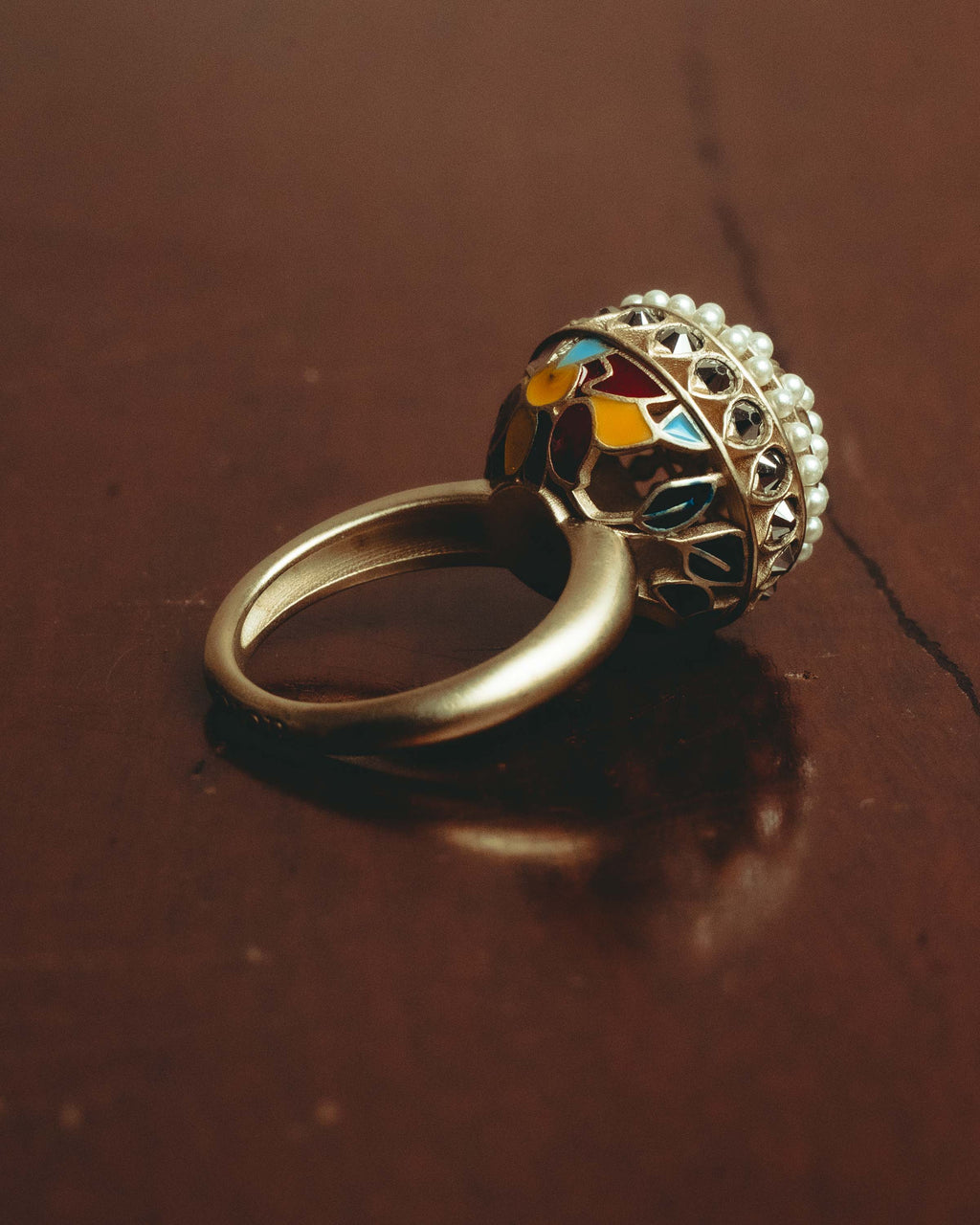 “Christian Dior” 2018-2020 Sculptural pearl and enamel dome ring