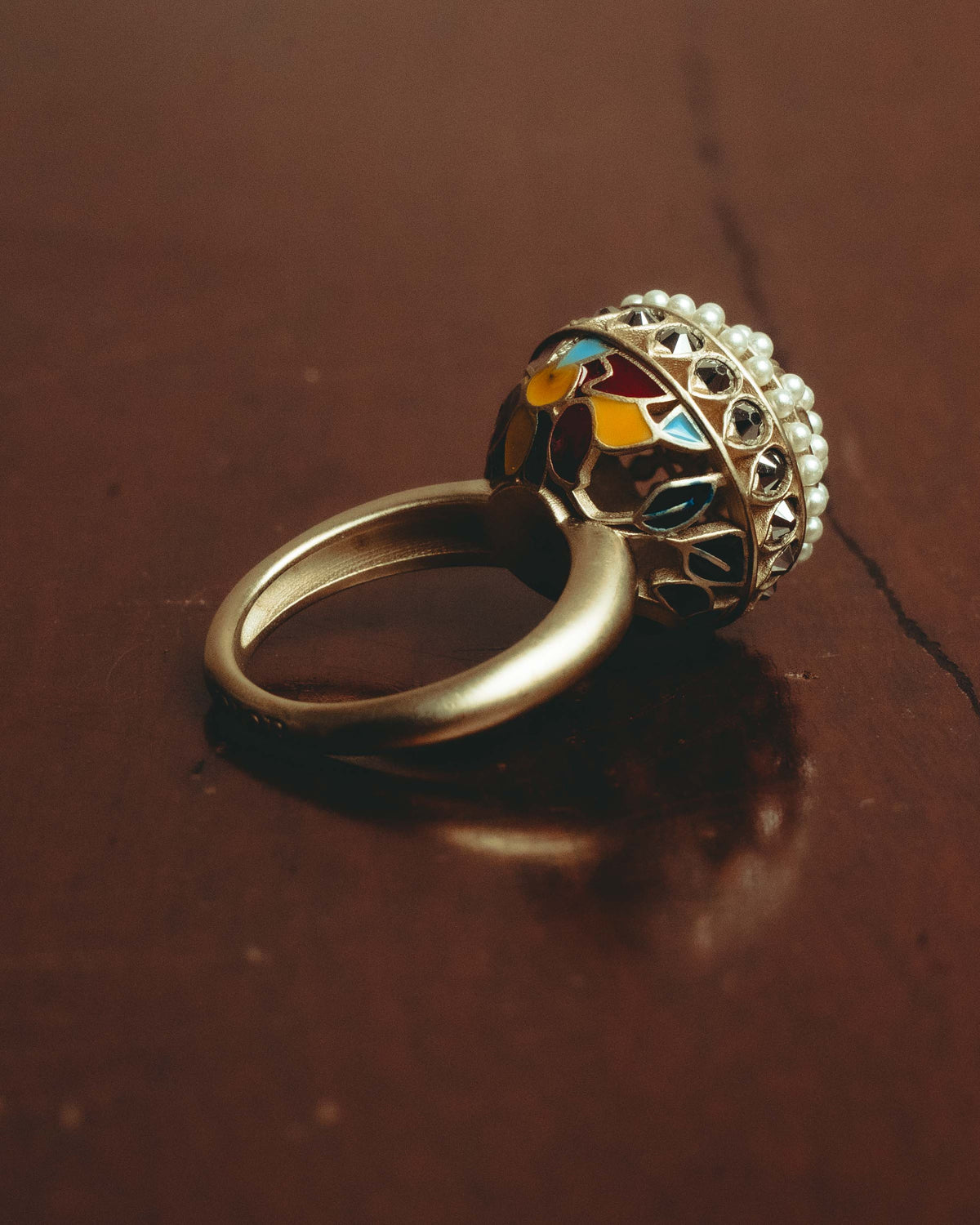 “Christian Dior” 2018-2020 Sculptural pearl and enamel dome ring