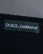 "DOLCE & GABBANA" Lace layered design V-neck knit