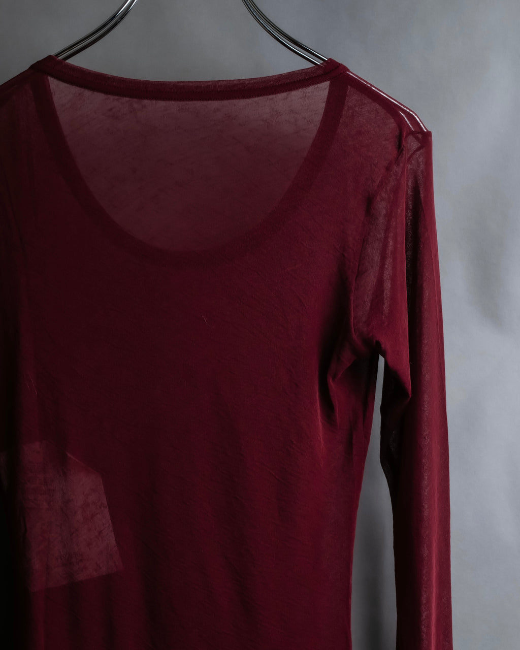 "YOHJI YAMAMOTO FEMME" 13SS Burgundy color sheer pullover