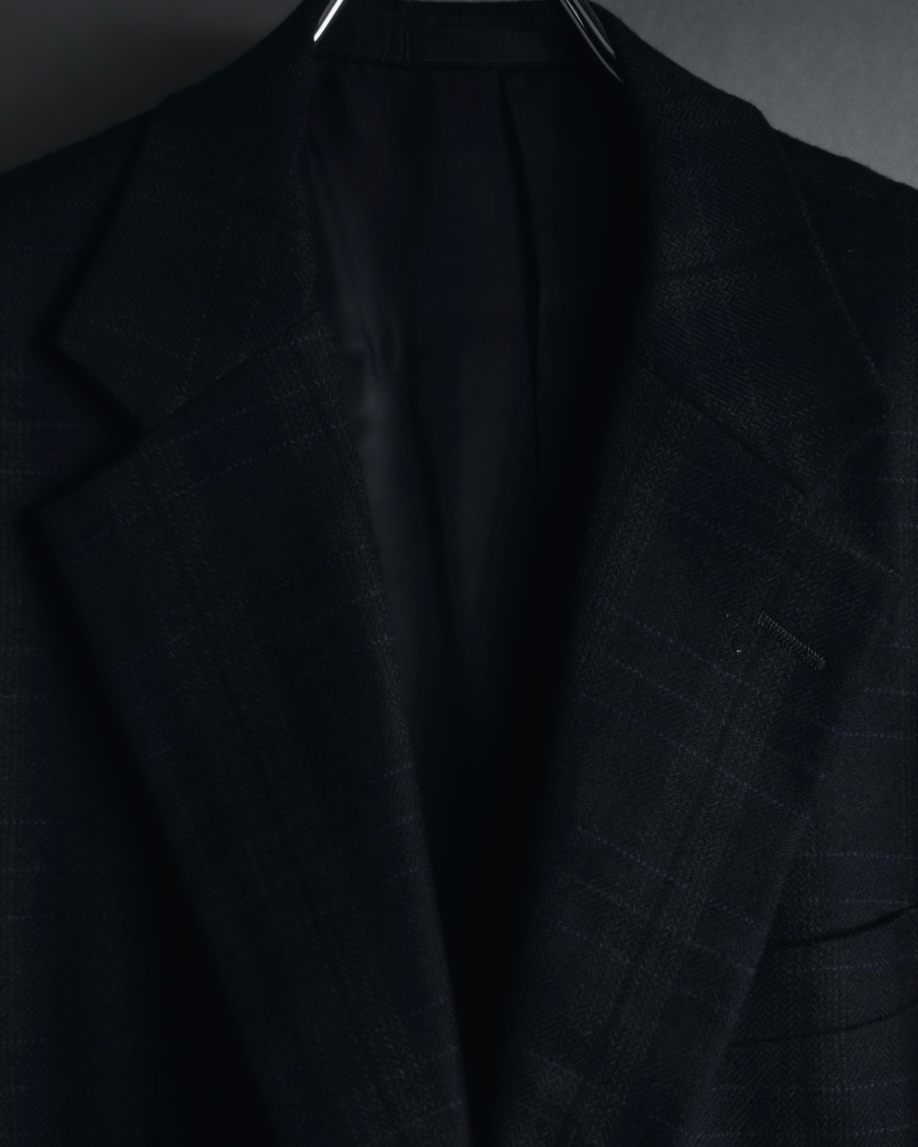 "Burberrys" 90’s dark check wool cashmere blend tailored jacket