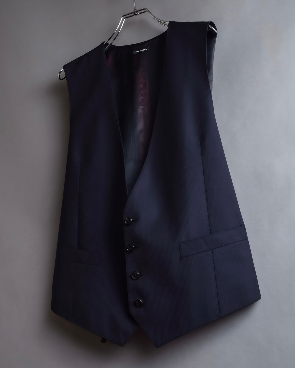 "GIORGIO ARMANI" Deep satin backed tailored wool vest