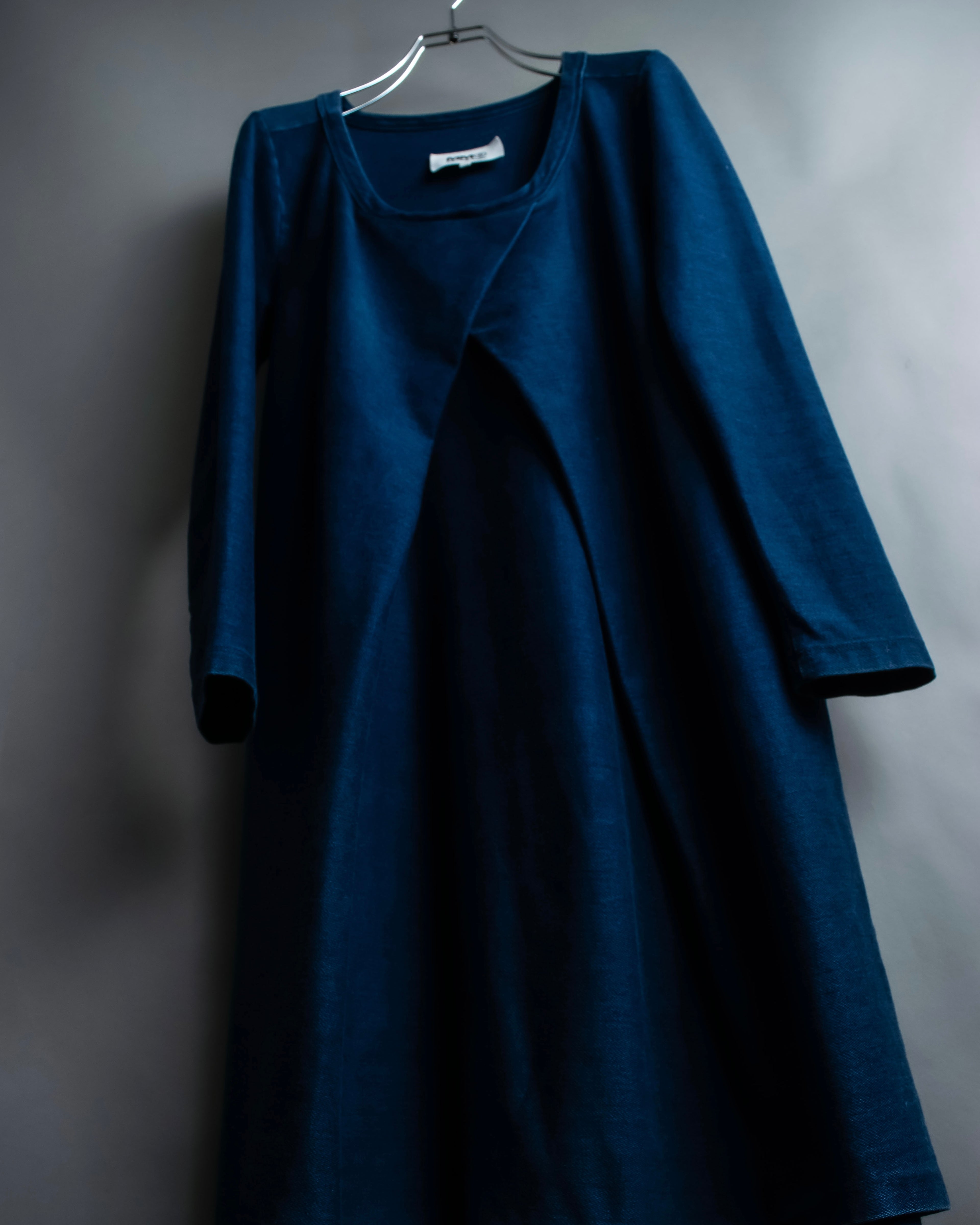 “MM6” front cut designed dennim long pull over