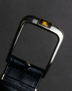 "BURBERRY" Equestrian Knight design leather belt