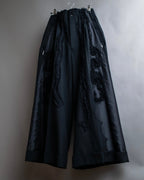 "COMME des GARCONS" Ruffle & tulle asymmetrical docking sarouel slacks