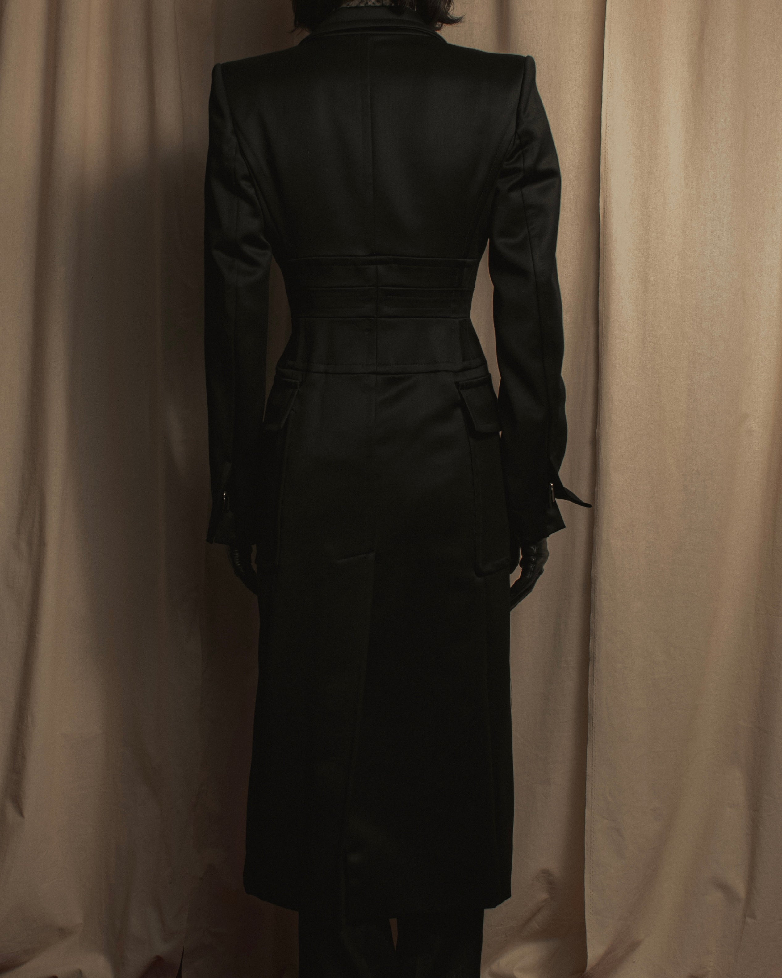 -SPECIAL- "YVES SAINT LAURENT rive gauche" 03 year Tom Ford period corset design long coat
