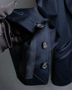 "GUCCI" Shawl collar glossy black jacket