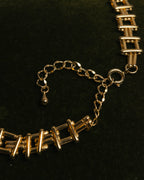 “Vintage“ Geometric link gold tone necklace