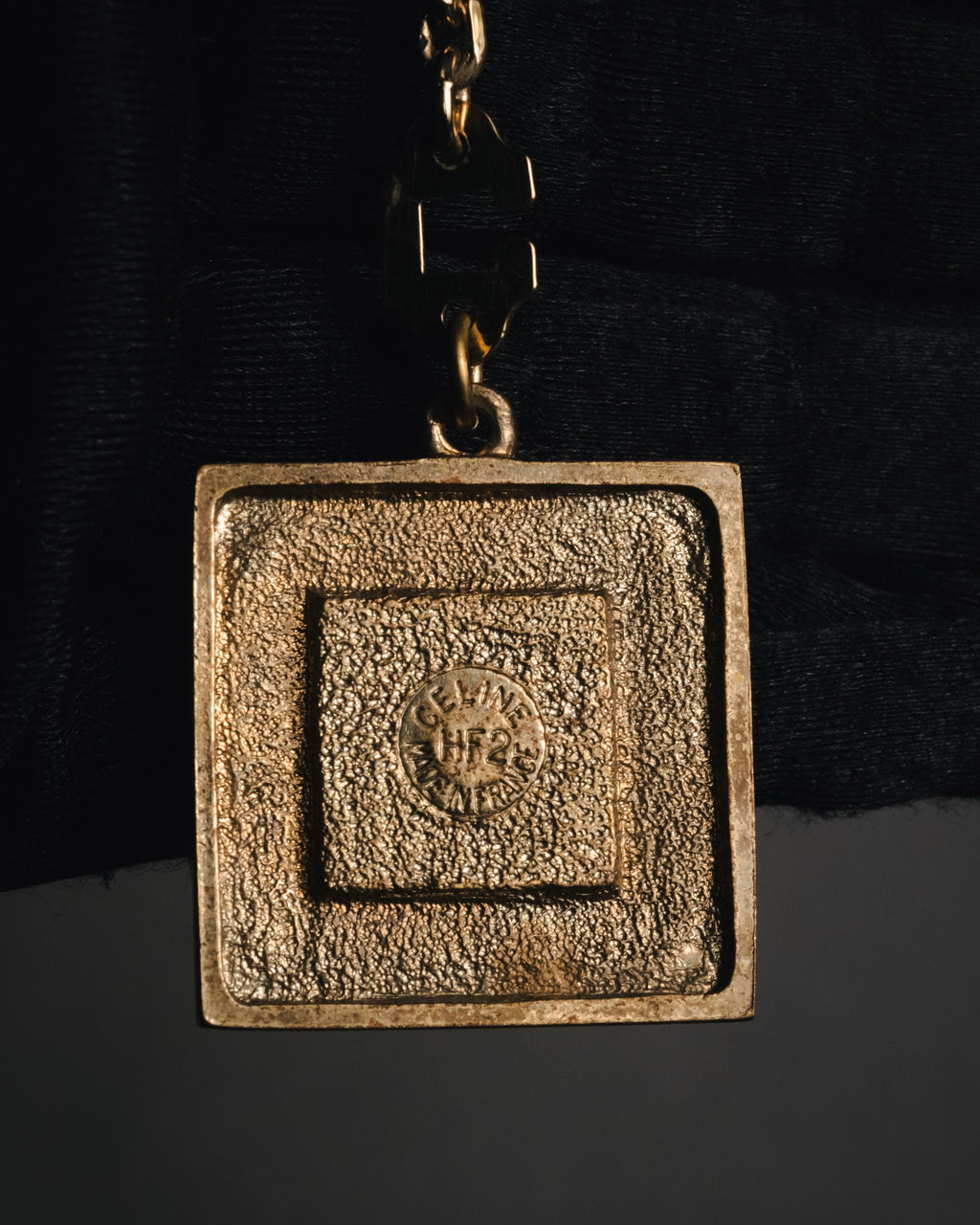 "CELINE" 80’s-90’s square stone pendant charm