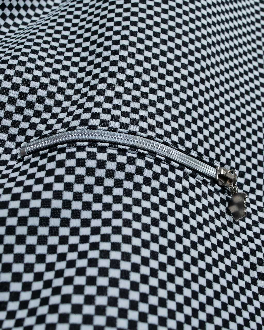 “VERSACE” checkered pattern zip pocket pull over