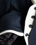 "LIMI feu" Cleric design inverted V-shaped hem short length jacket