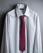 "GUCCI" Burgundy color diagonal stripe silk neck tie