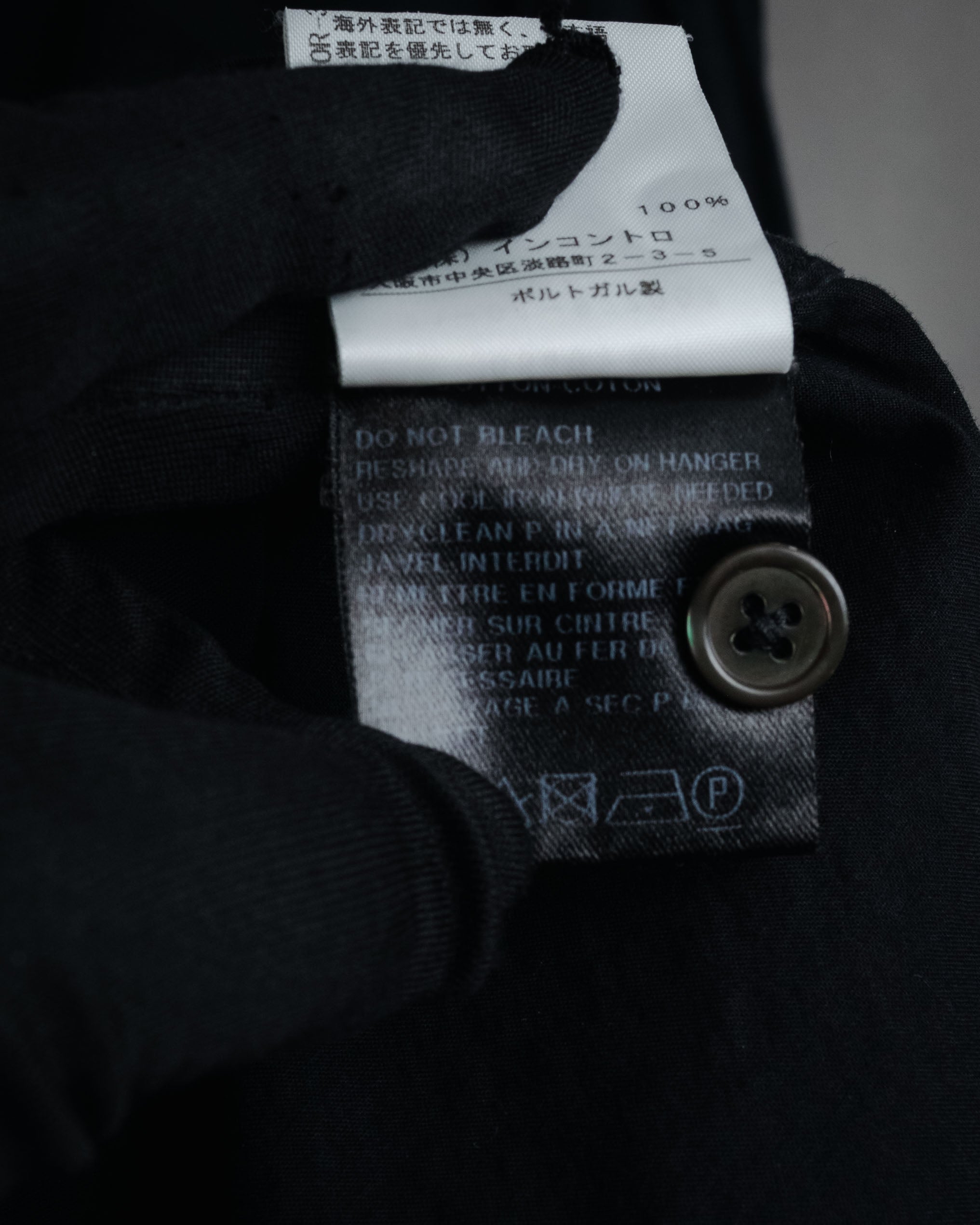 "ANN DEMEULEMEESTER" 01’s-05’s Poetically cut band collar cotton shirt