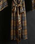 "BURBERRYS" Nova check maxi length silk gown coat