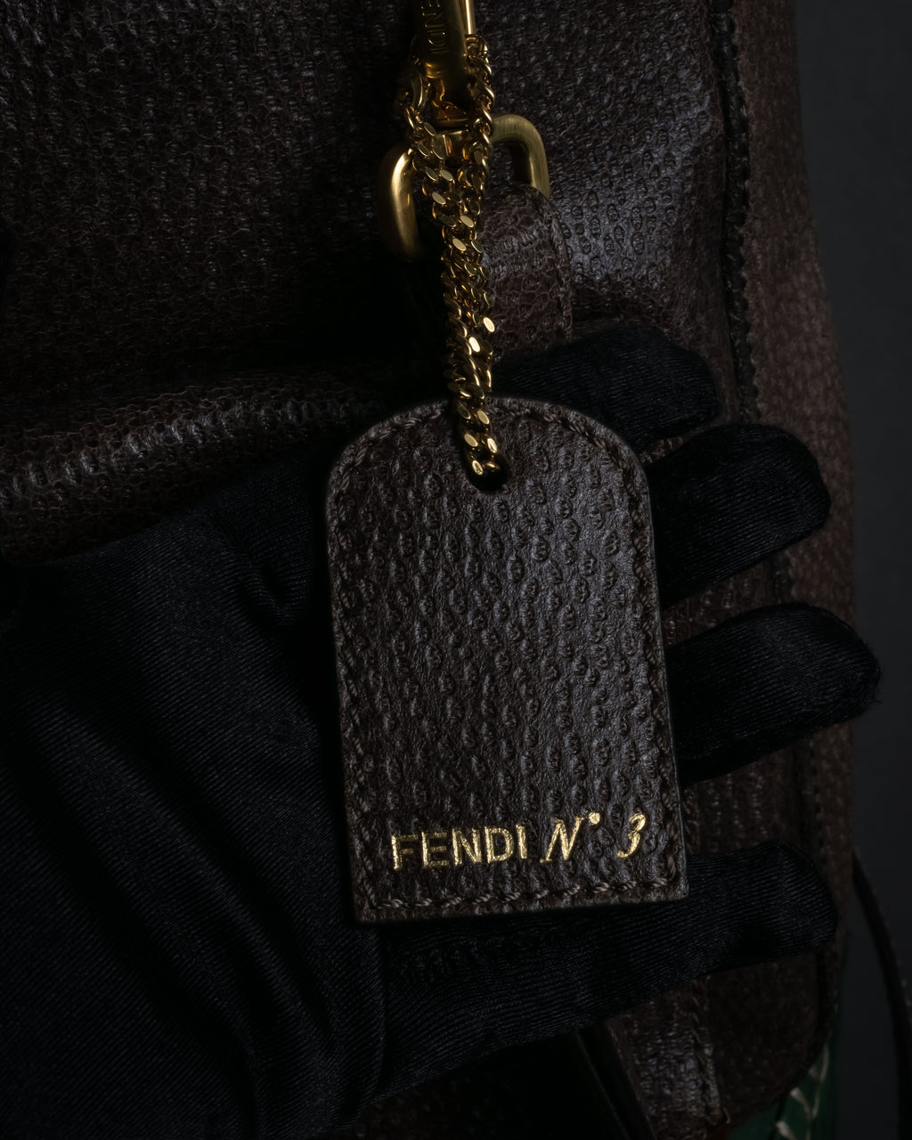 “FENDI” 2010’s Architectural grained leather 3Jours bag