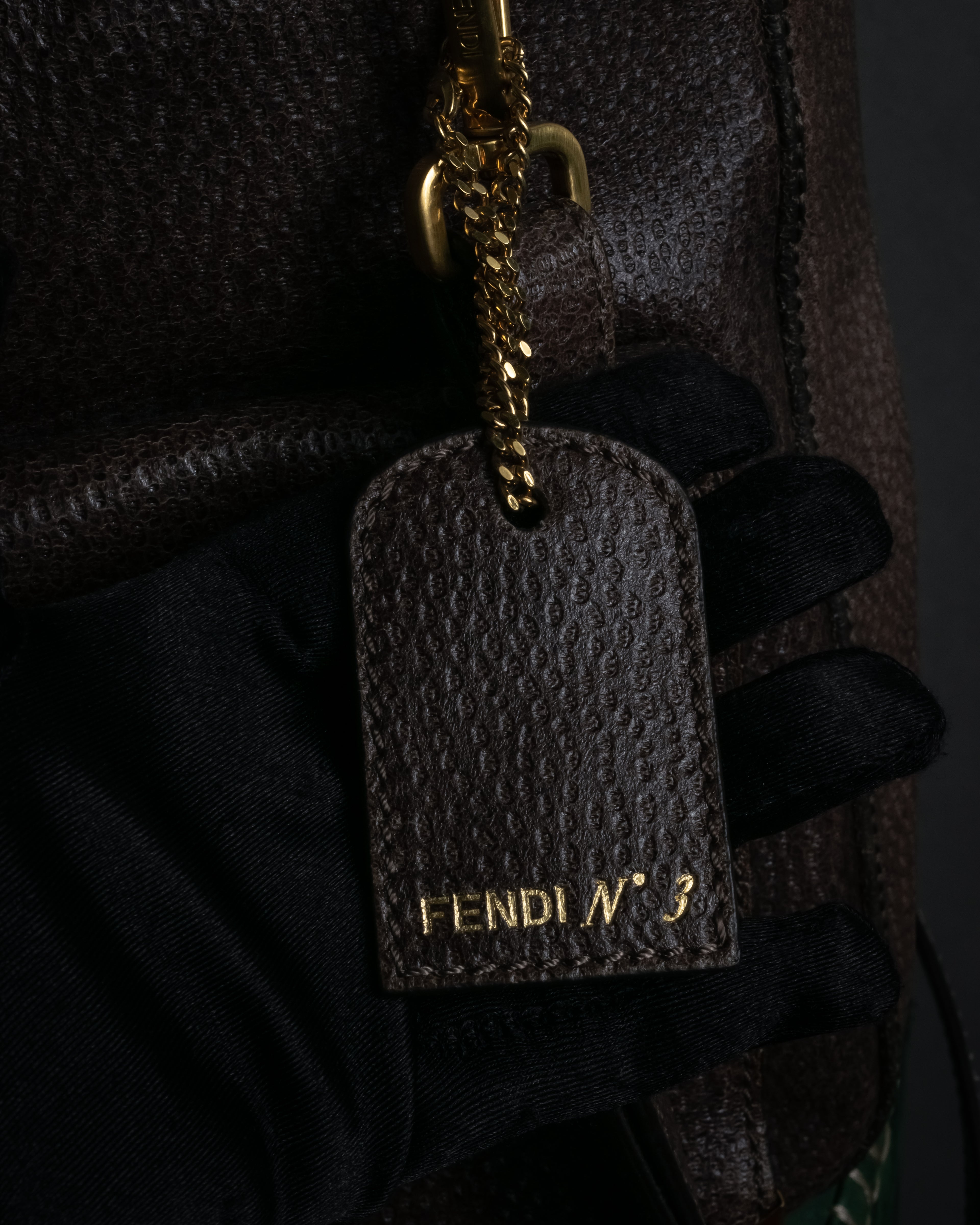 “FENDI” 2010’s Architectural grained leather 3Jours bag