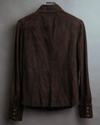 -SPECIAL- “BOTTEGA VENETA” 80’s-90’s Intrecciato suede leather shirt