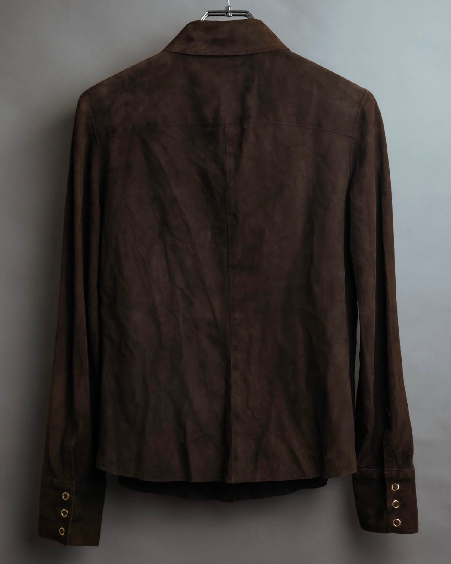 -SPECIAL- “BOTTEGA VENETA” 80’s-90’s Intrecciato suede leather shirt