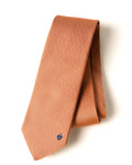 HERMES/ Heart Lock Motif H Patterned Silk Tie Orange