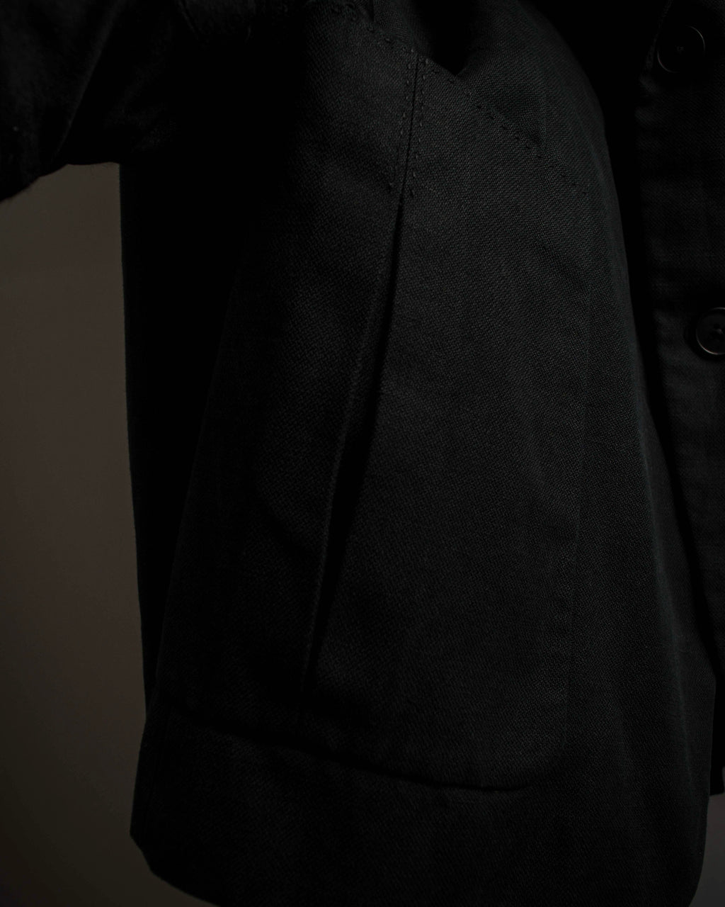 "HERMES" 90's Elegantly relaxed cotton linen tailored jacket