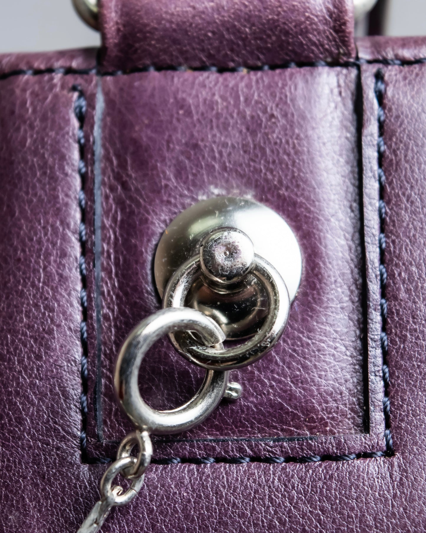 "JEAN PAUL GAULTIER" Horizontal star＆moon chain design purple leather bag