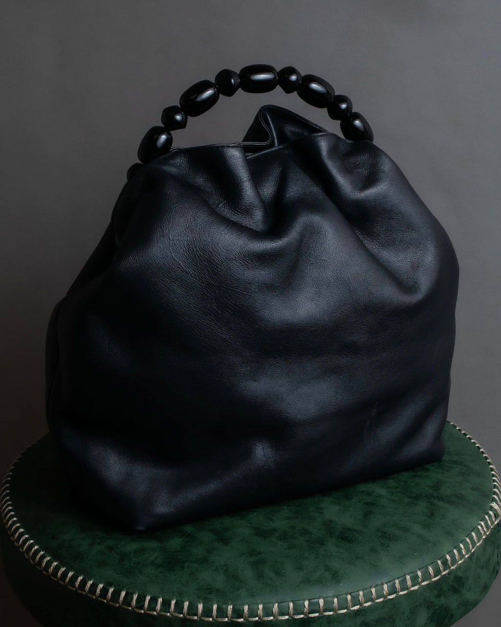 "Christian Dior" Maris Pearl series gathered design leather bag