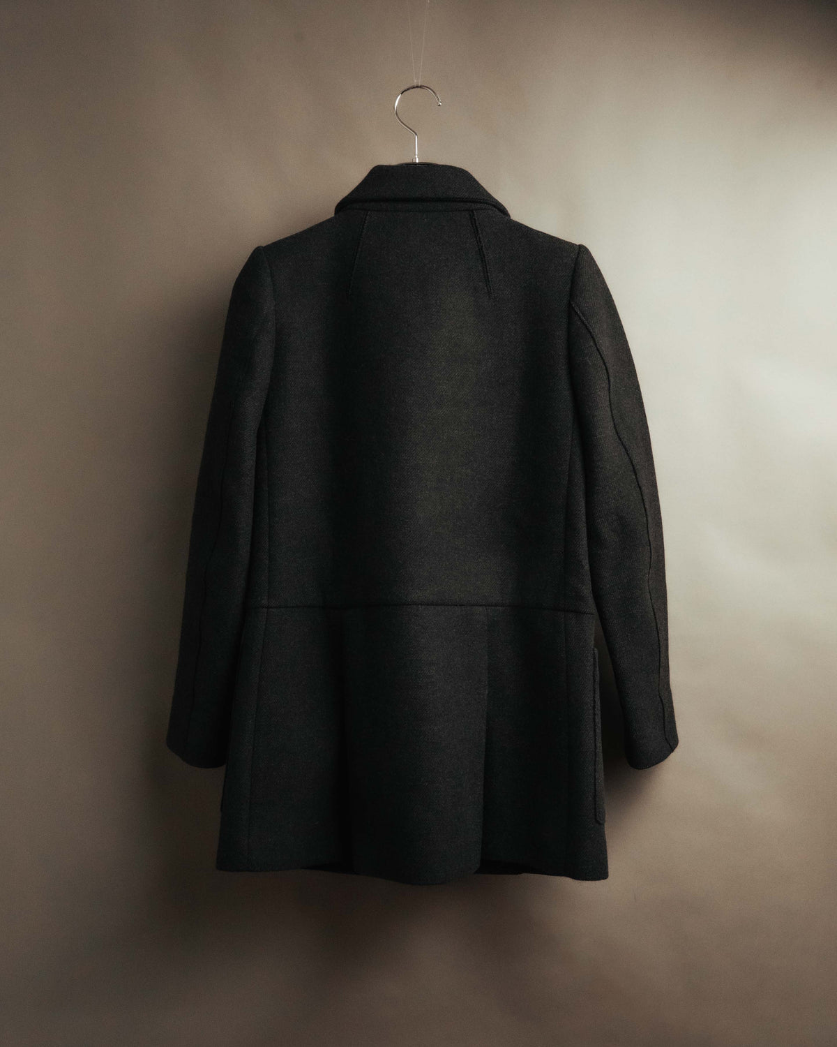 “miu miu” 00’s-10’s Wool angora leather buckle coat