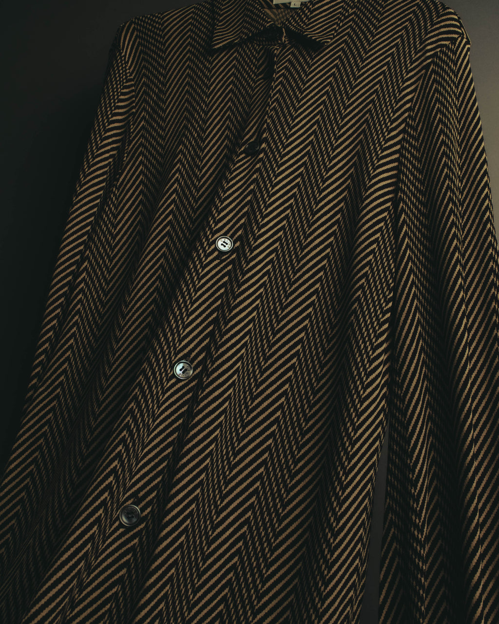 “CELINE” 90’s-00’s Chevron patterned long shirt dress