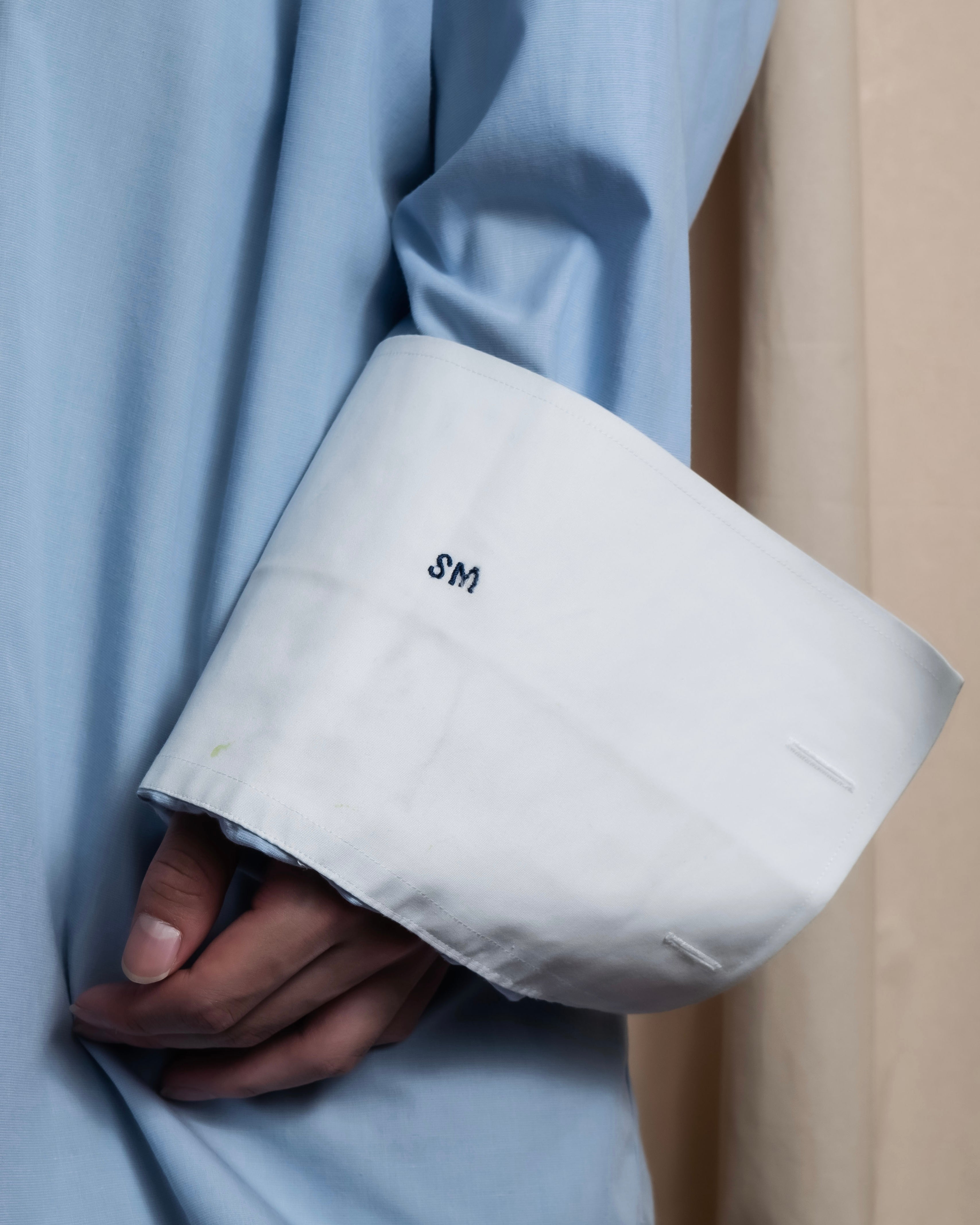 "BROOKS BROTHERS" Large cuffs design cleric oversized shirt