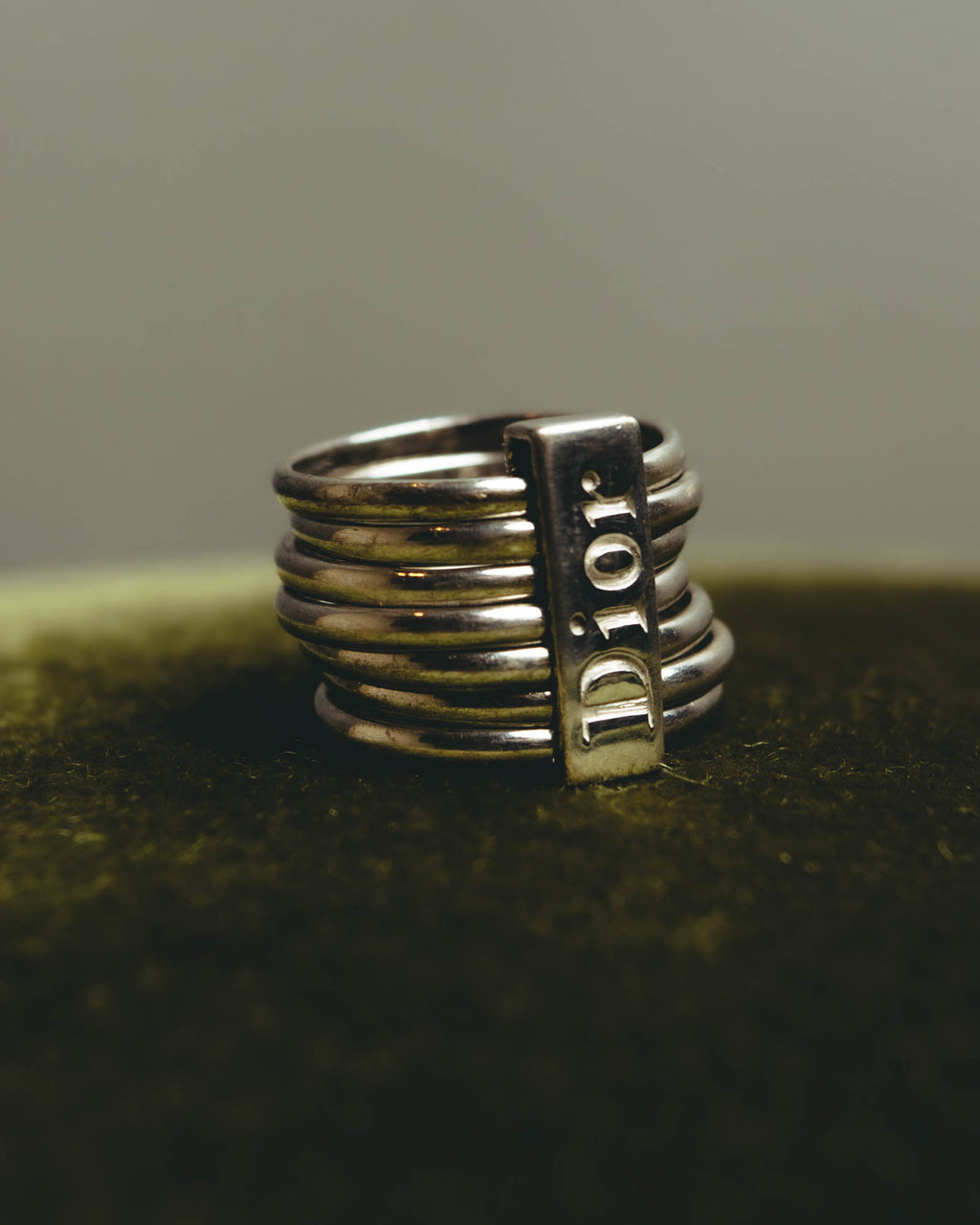 “Christian Dior” 00’s-10’s Silver 925 multi band logo ring