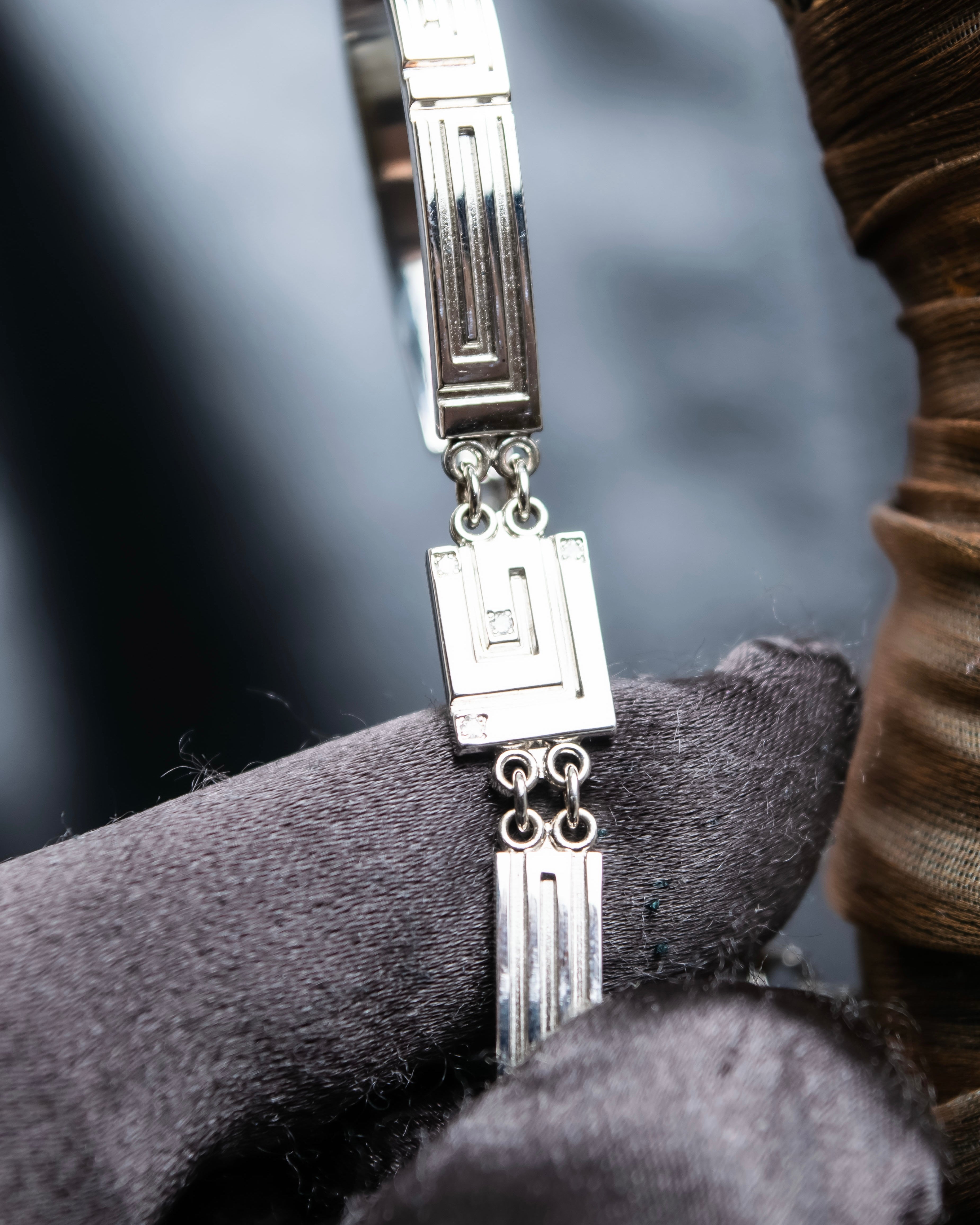 "Guy Laroche" Logo motif silver bracelet