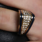 "Christian Dior" Diamond embedded blue line design ring