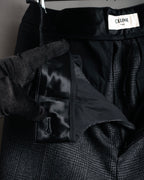 “CELINE” Post-2018 Glen check wool tailored trousers