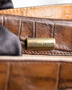 "GIORGIO ARMANI" crocodile leather box shoulder bag