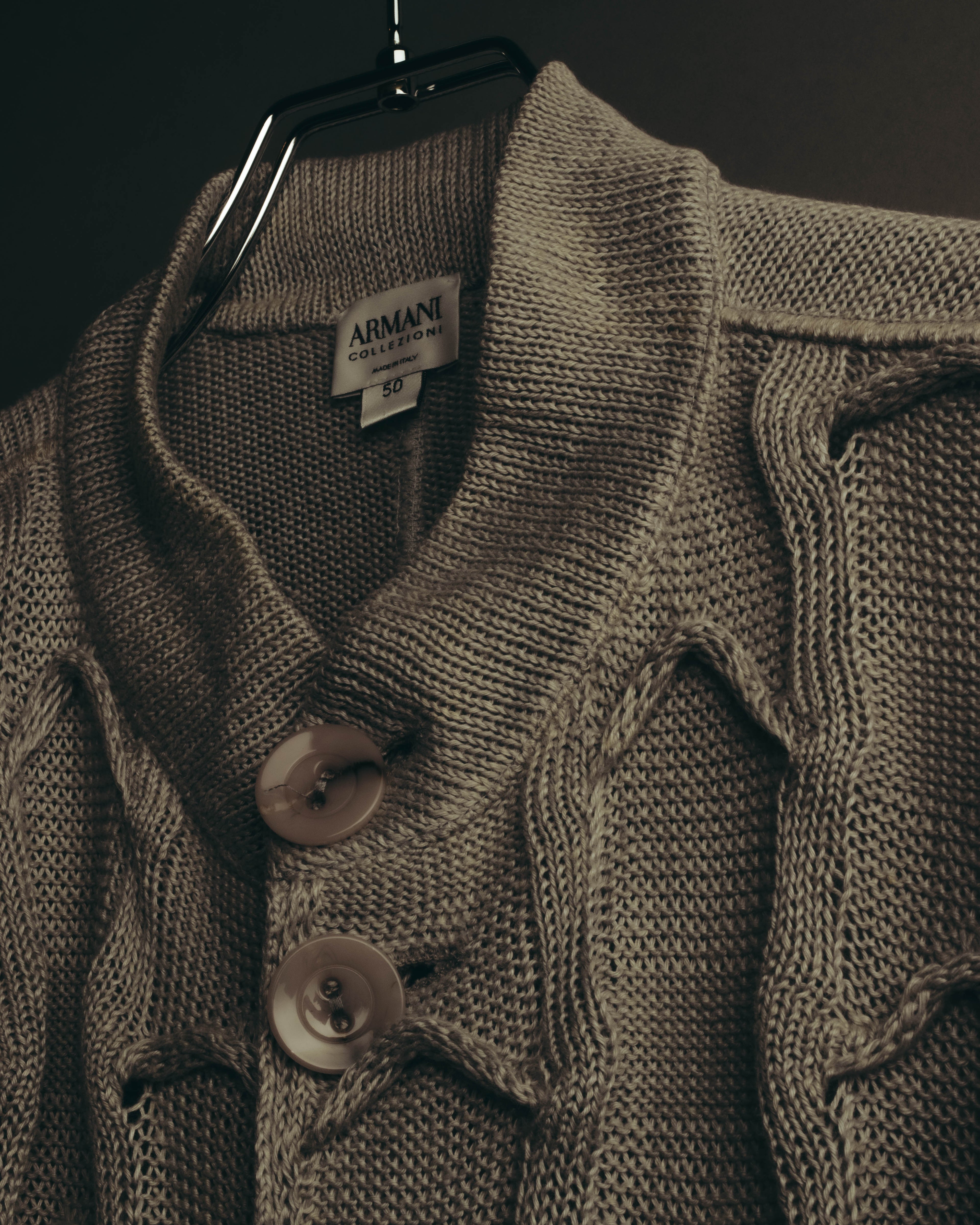 "ARMANI COLLEZIONI" 00's-10's Textured linen knit cardigan